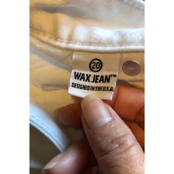 Wax Jeans Mid Rise Distressed skinny white women Plus Size 20 Pockets - Picture 12 of 12